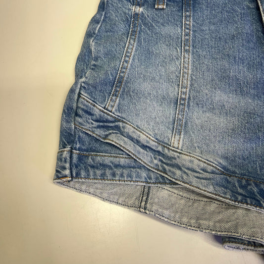 FREE PEOPLE CRVY Mona High-Rise Shorts Women's Sz 28 Power Trip Blue 931600