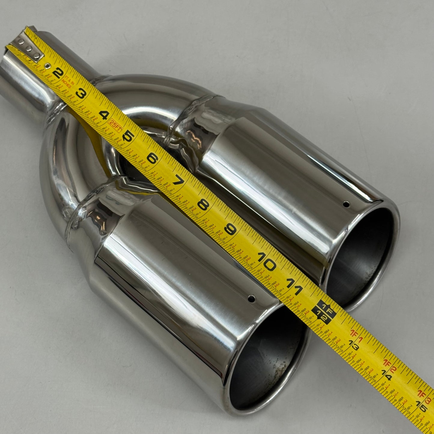 STREET STYLE Polished Stainless Dual Exhaust Tip 12"Lx7.5"W SS026S