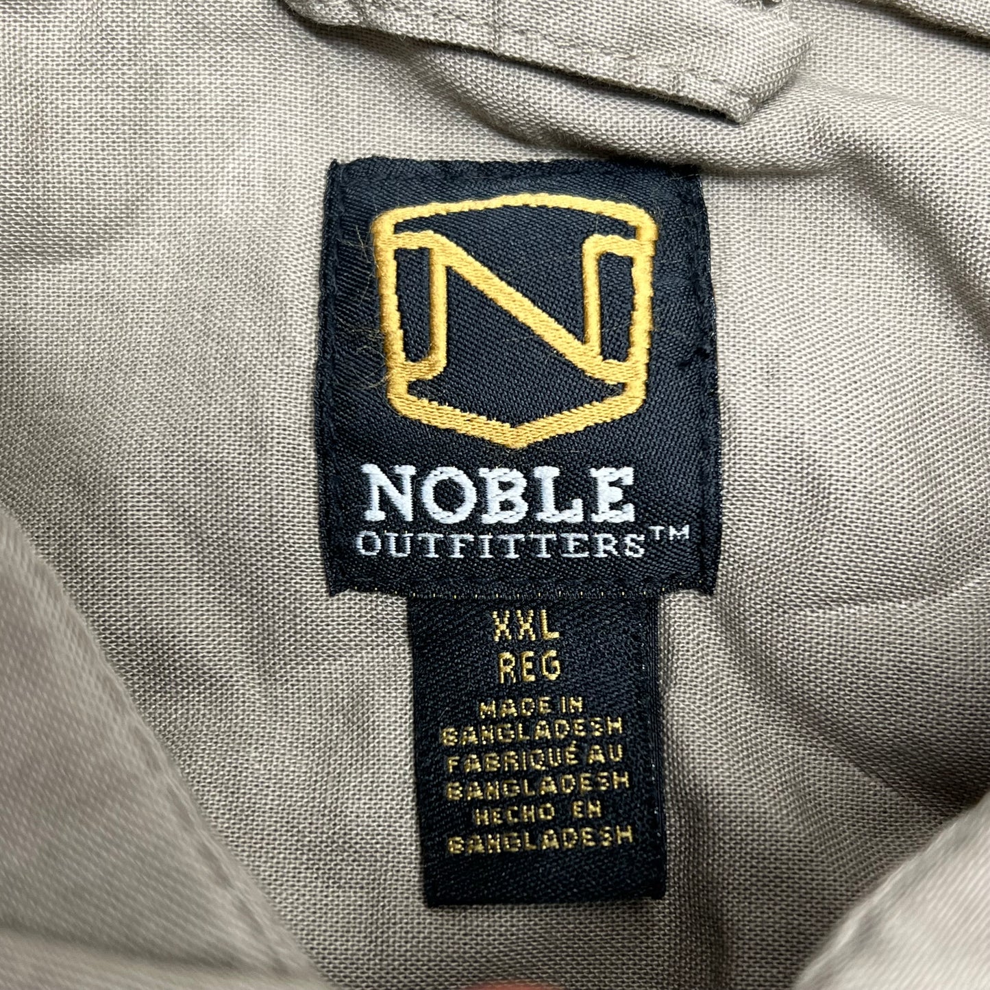 NOBLE OUTFITTERS Short Sleeve Weathered Work Shirt Men's Sz XXL-R Khaki 12005