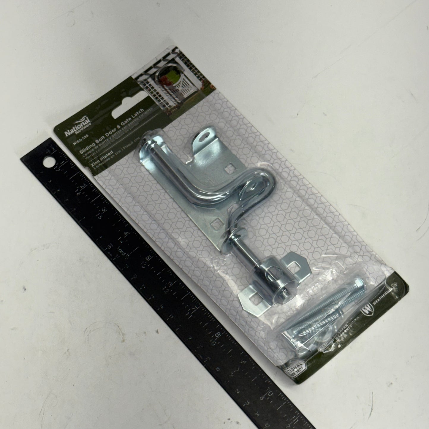 NATIONAL HARDWARE Sliding Bolt Door & Gate Latch Sz 6"L x 2.5"W Grey N165-555