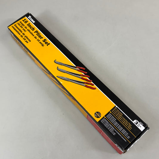 TITAN (3 Piece) Long Handle Plier Set Straight/45/90 Long Nose 16 Inch Red 60787
