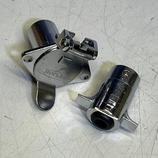 HOPKINS (2 PACK) 4 Round Set Die Cast Zinc Connectors Chrome/Silver 48295