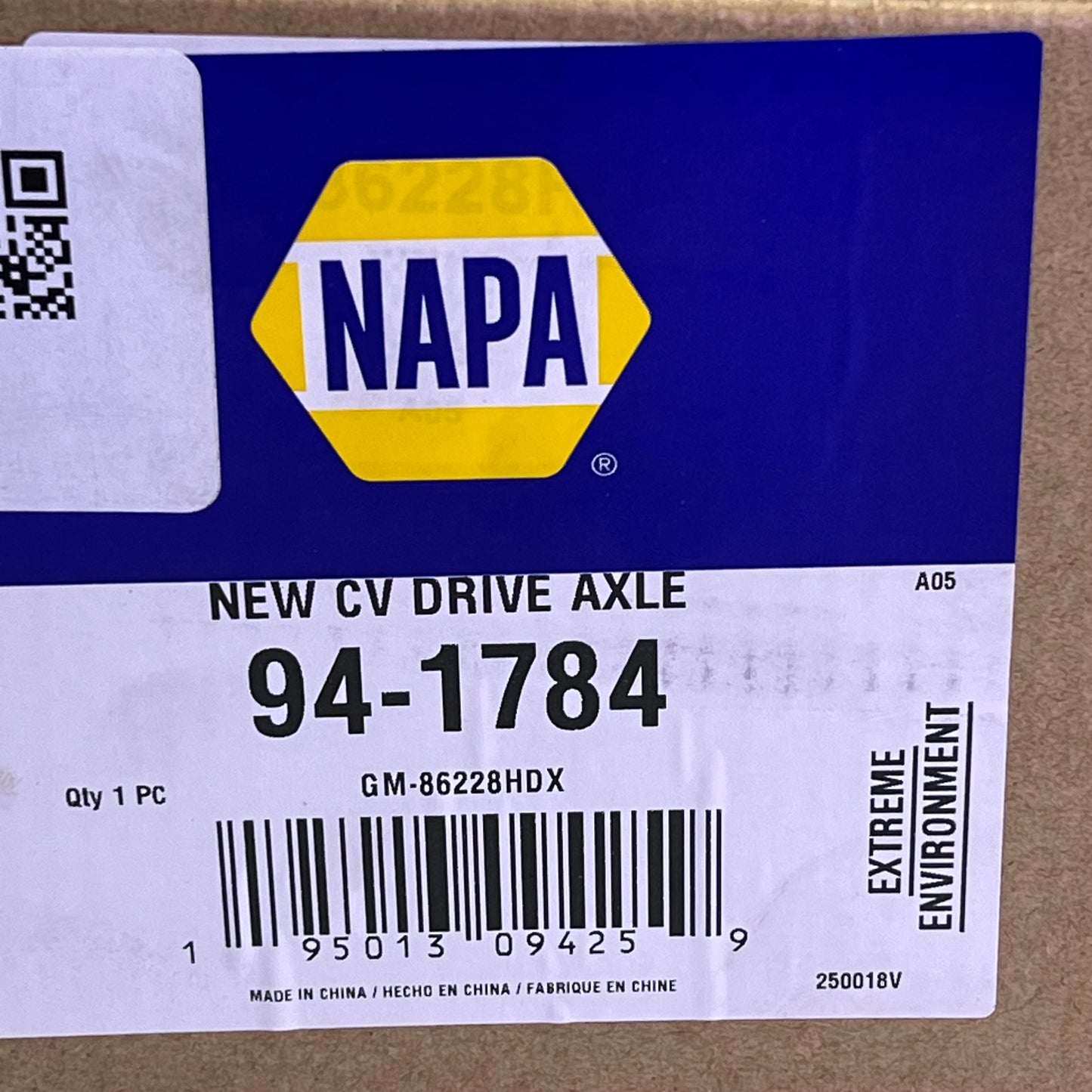 NAPA CV Drive Axle For Chevrolet, GMC & Cadillac Vehicles Models 94-1784
