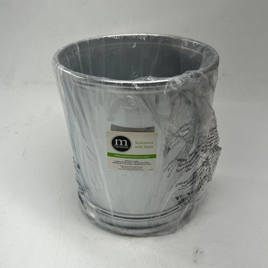 M DESIGN Restroom Waste Can W/ Padded Bottom 9"Dia x10"H Chrome RTA280