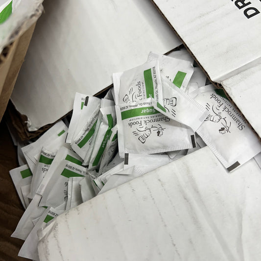 ZA@ SHAMROCK FOODS (2000 PACK) Individually Packed Mini Sugar Packets White 14200