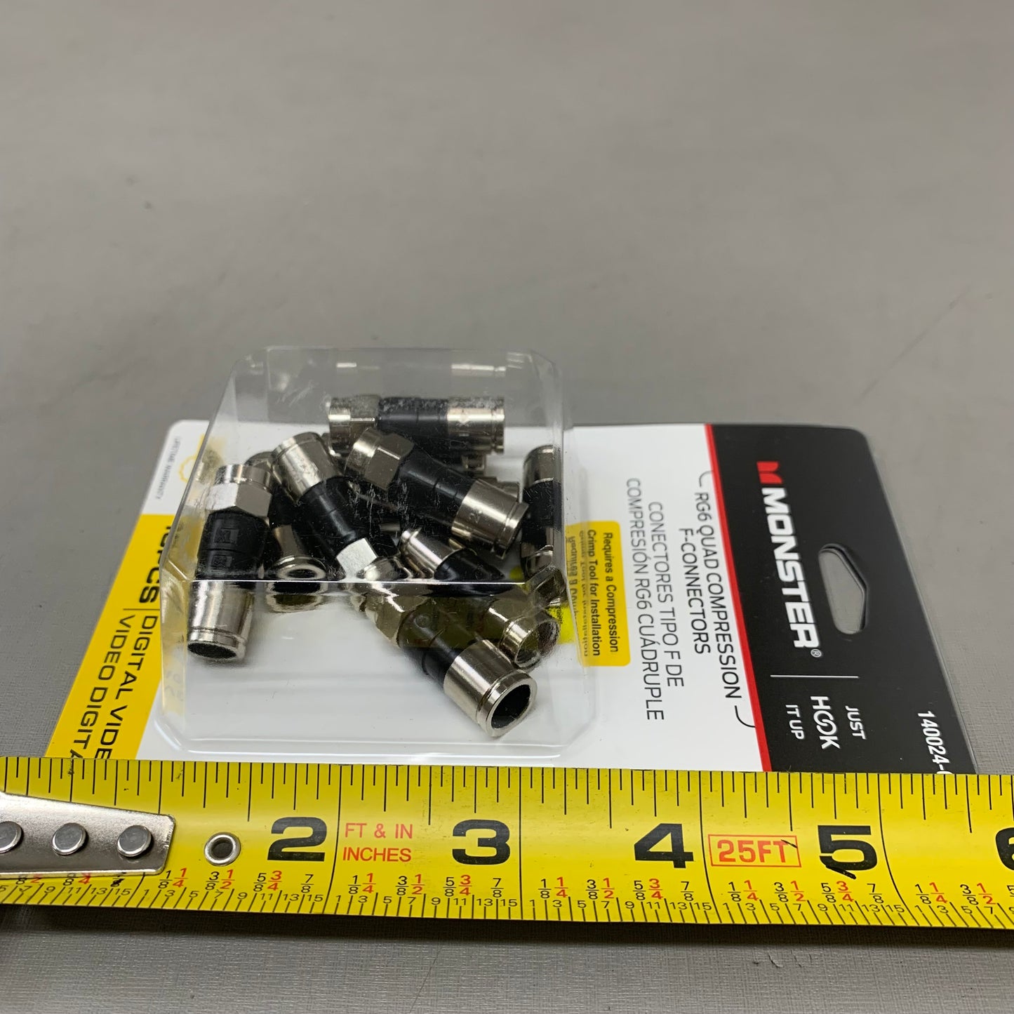 MONSTER Connector RG6 10(Pack) for PC Audio Transmission 1.3"x3.5"x5.8" Black 140024-00