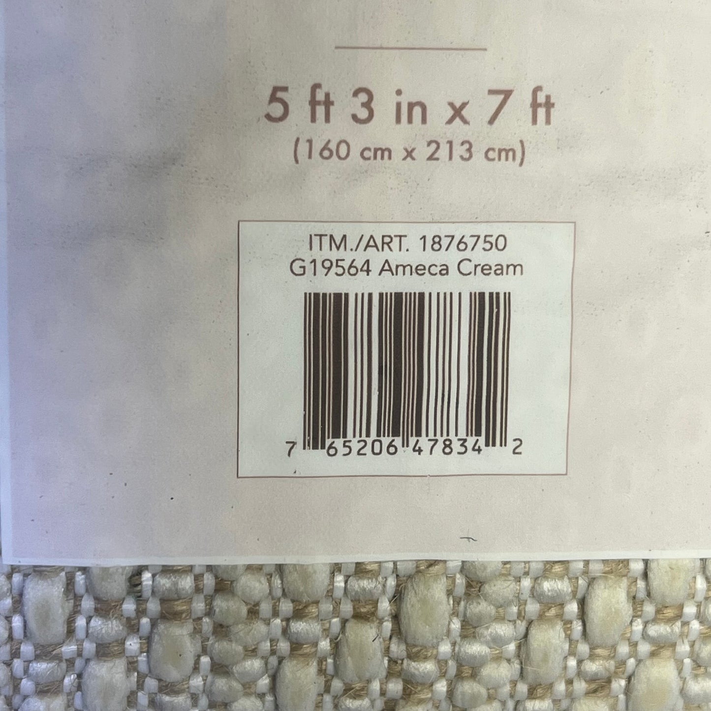 ZA@ GERTMENIAN Accent Area Rug 5' x 7' Ameca Cream 1876750 (New Other No Packaging)