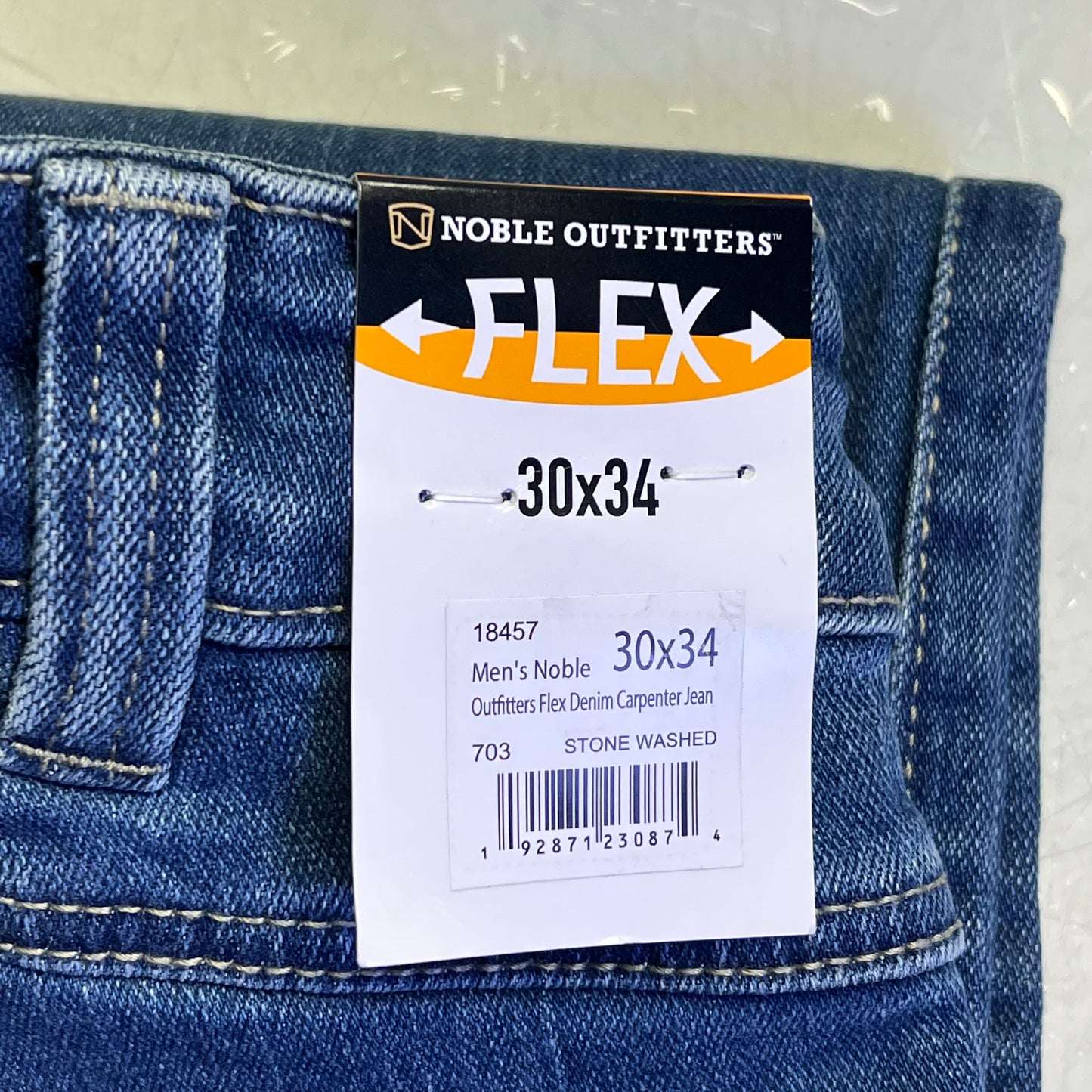 NOBLE OUTFITTERS Flex Denim Carpenter Jean Men's Sz 30x34 Stonewash 18457