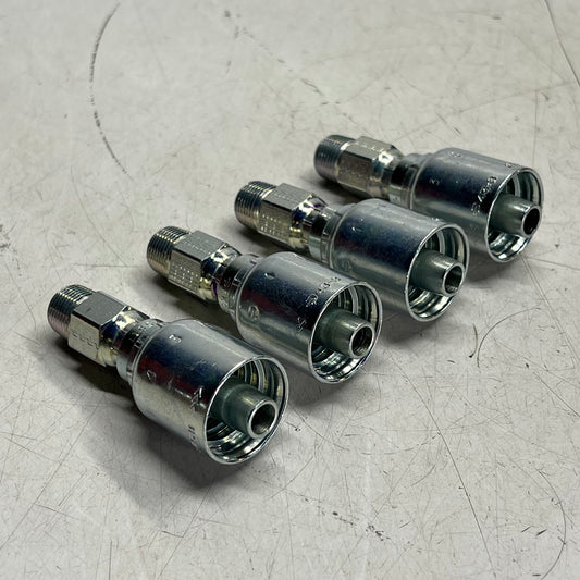 PARKER (4 PACK) Hydraulic Hose Male Npt Swivel Fitting 3/8-18 Thread KP46845