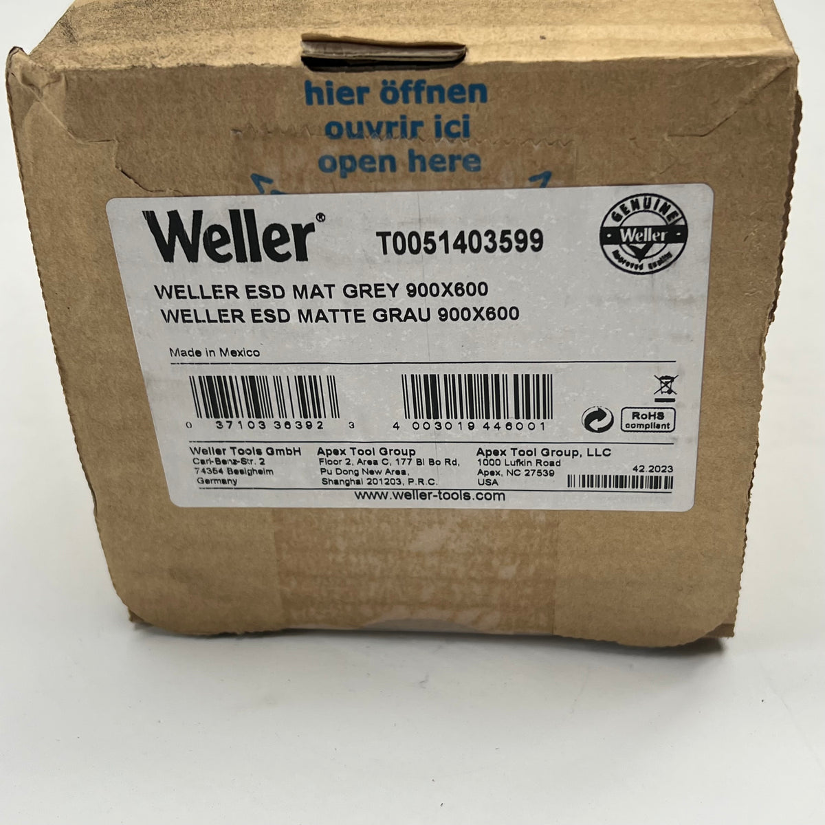 WELLER Anti-static Esd Soldering Mat 1/16" x 35-7/16"x 23-5/8" Grey T0051403599
