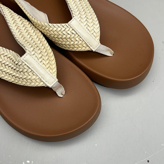 COBIAN Palmilla Braided Synthetic Leather Strap Women's Sz 6 EU 35.5 Cream PAL25-110-6