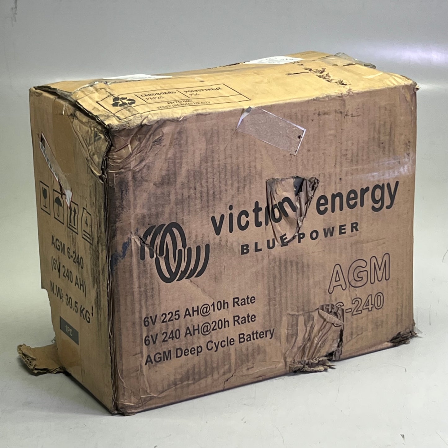 VICTRON ENERGY AGM Deep Cycle Battery 6V-240AH Grey AGM 6-240 (New Other, Distressed Box)