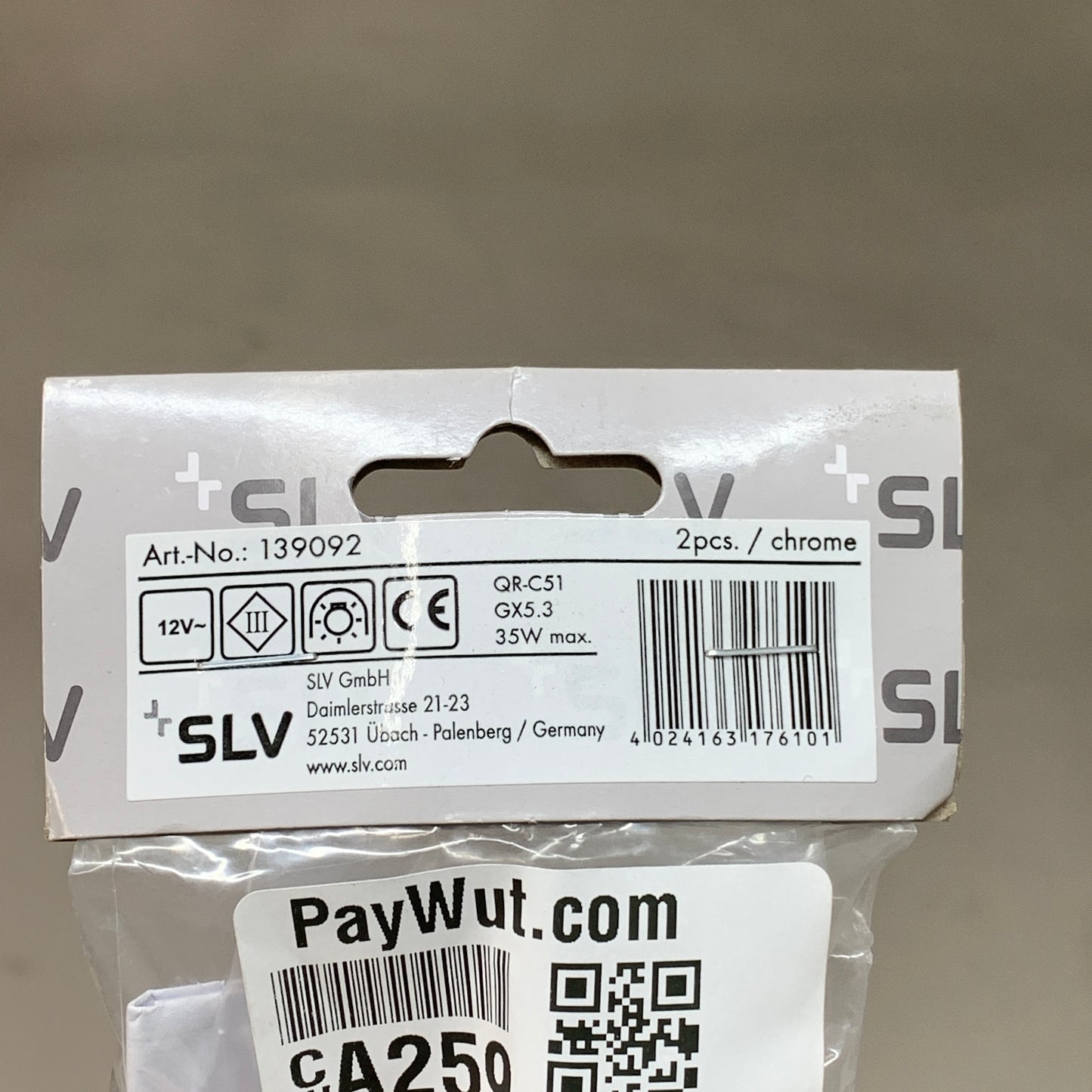 COSMIC LOT OF 2! Lamp Holder for TENSEO QR-C51 chrome 139092 (New)
