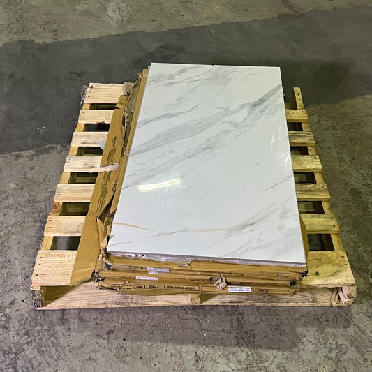 ZA@ Pallet of SPARTEN Glazed Vitrified Tiles Sz 24" x 48", Arezzo Blanco Super White 100005440