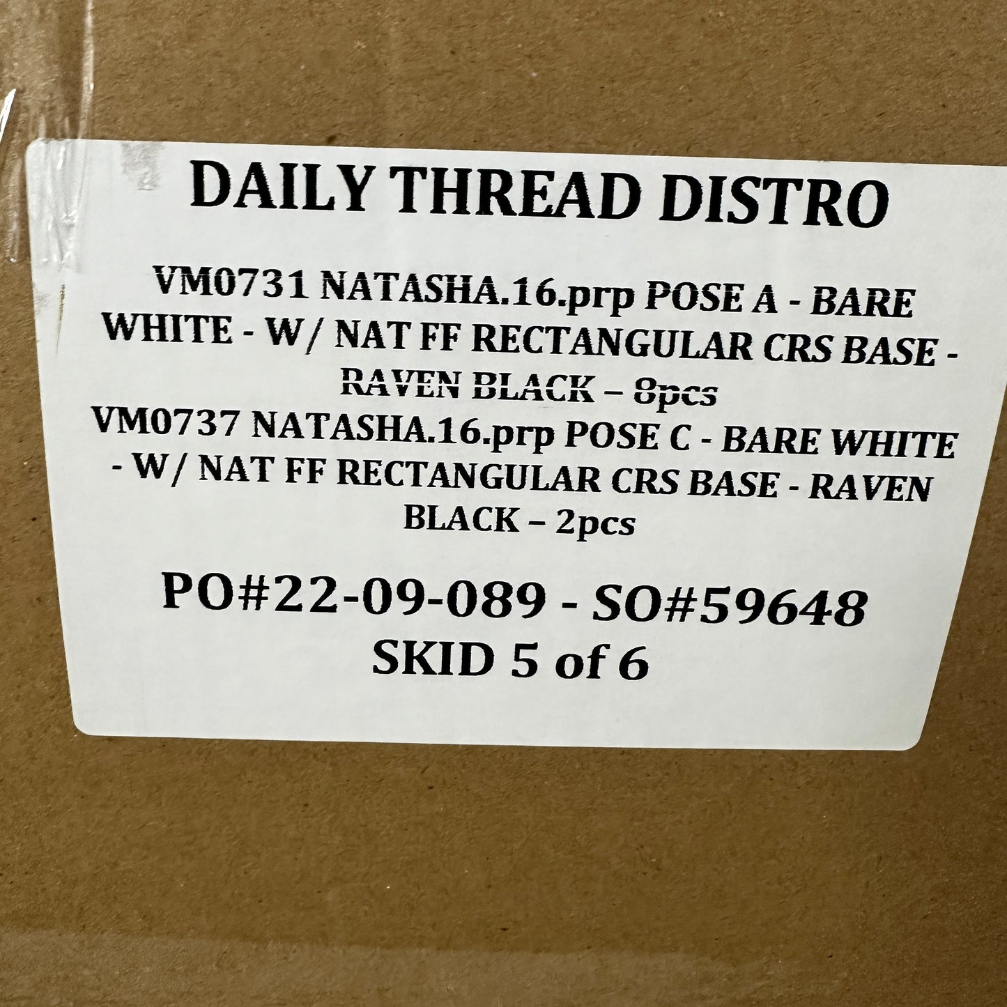 Natasha.16 Female Mannequin White/Black Base 65"T