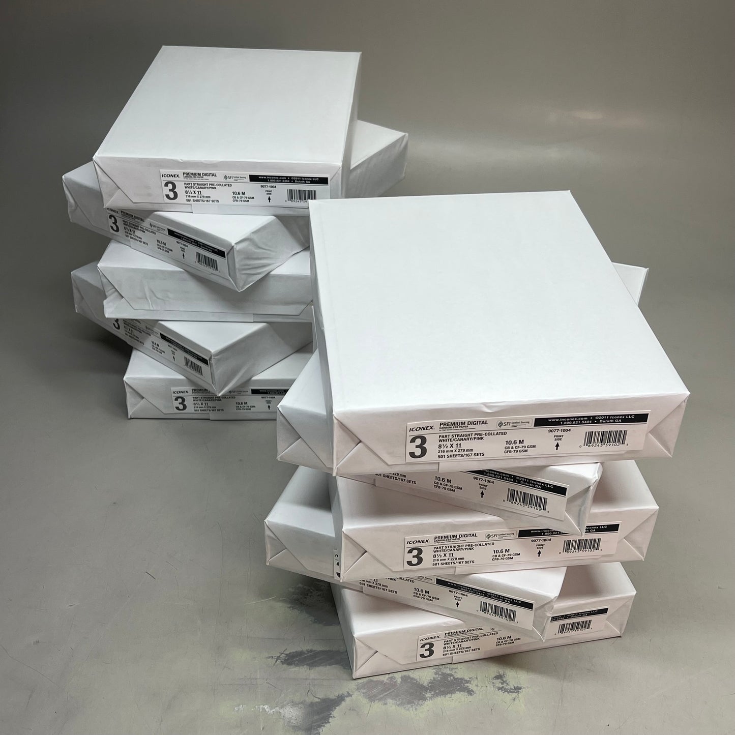 ICONEX (5010 SHEETS) Premium Digital Carbonless White/Pink/Canary 9077-1004