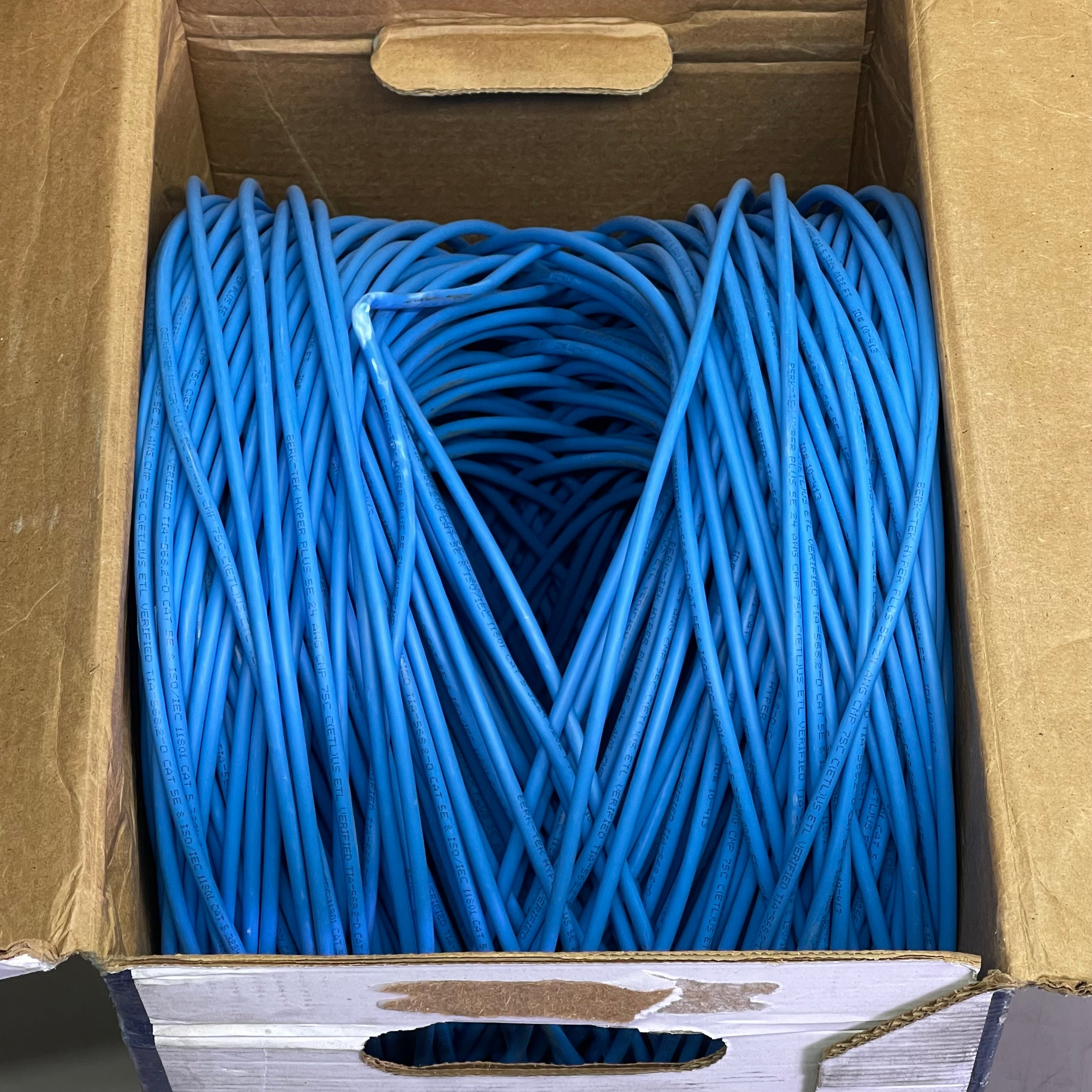 BERKTEK Hyper Plus 5e Cat 5e UTP Cable 1000' Blue 10032227 PayWut