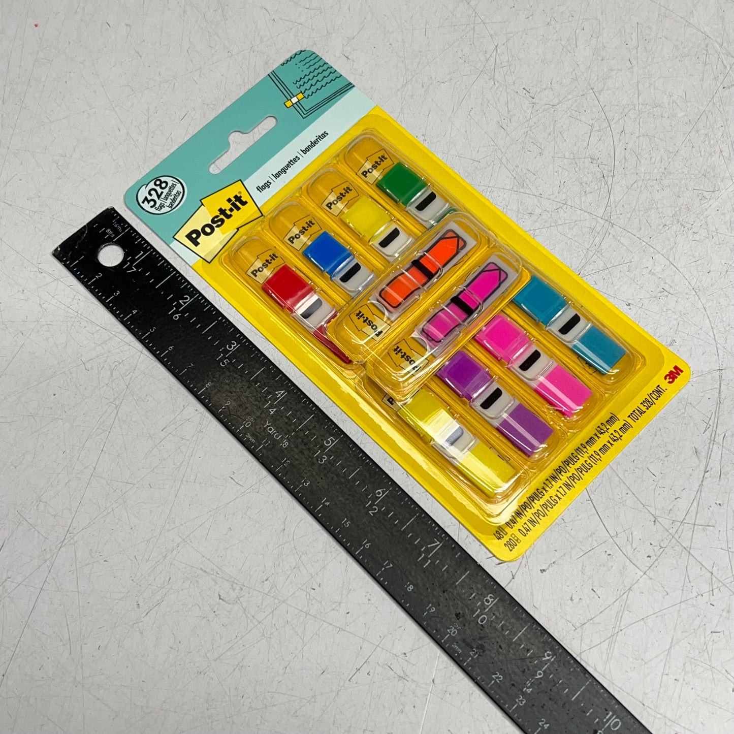 POST IT (2 PACK, 328 EACH) Flags 8 Dispensers 35 Each .47"x1.7" Assorted Colors