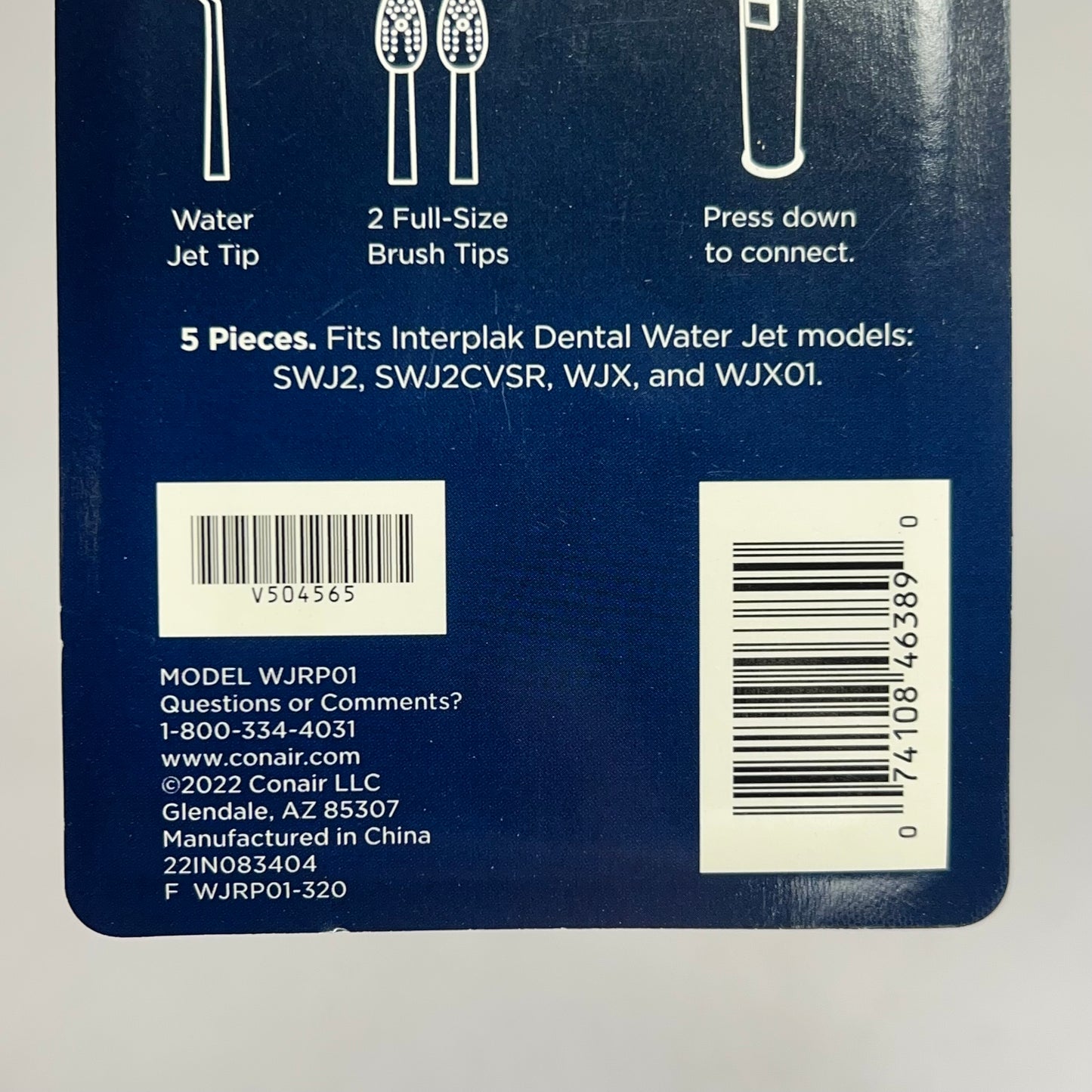 CONAIR (2 PACK, 5 PIECE EACH) Interplak Water Flosser Replacement Tips V504565