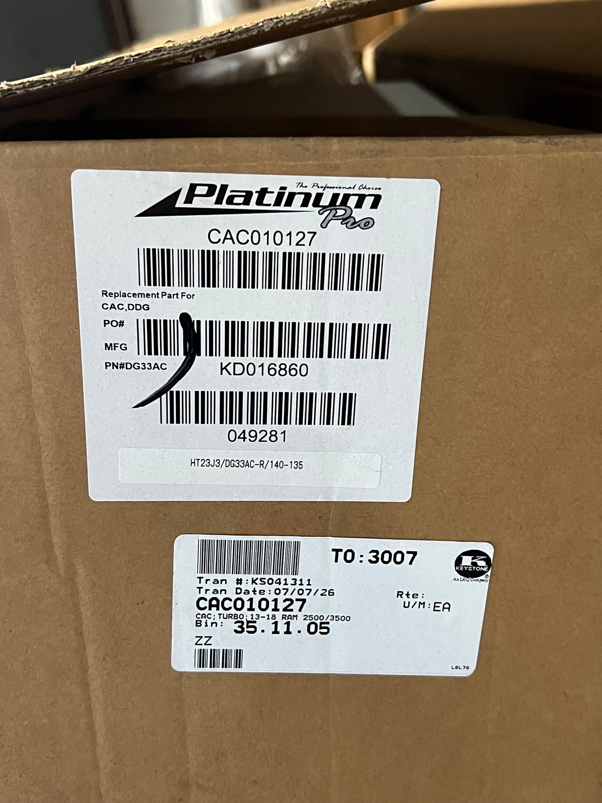 PLATINUM PRO Turbocharger Charge Air Cooler For 2013-18 Ram 2500 & 3500 CAC01027