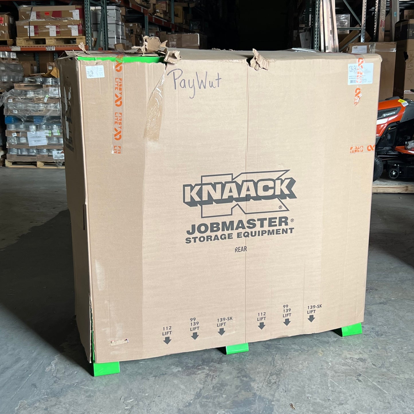 KNAACK Jobsite Cabinet Proprietary Recessed Padlock 59.4 cu ft, Green 139-SK-02 (AS-IS, Cosmetic Damaged)