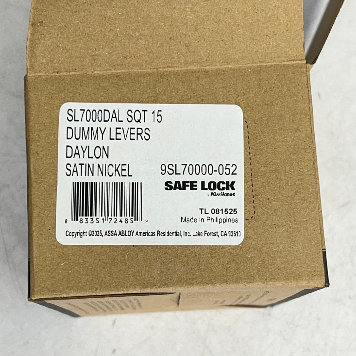 ZA@ KWIKSET Exterior Entry Door Handle Set Surface Mount Satin Nickel 9SL70000-052