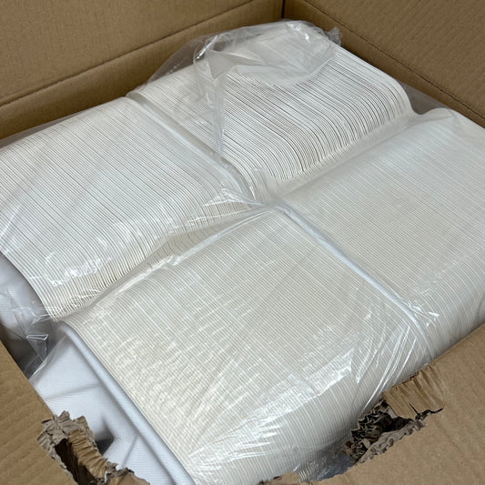 ZA@ DEP (200 PACK) Three-compartment Food Container Made From Sugarcane Bagasse 8" x 8" x 3" HL88-3 (As-Is)