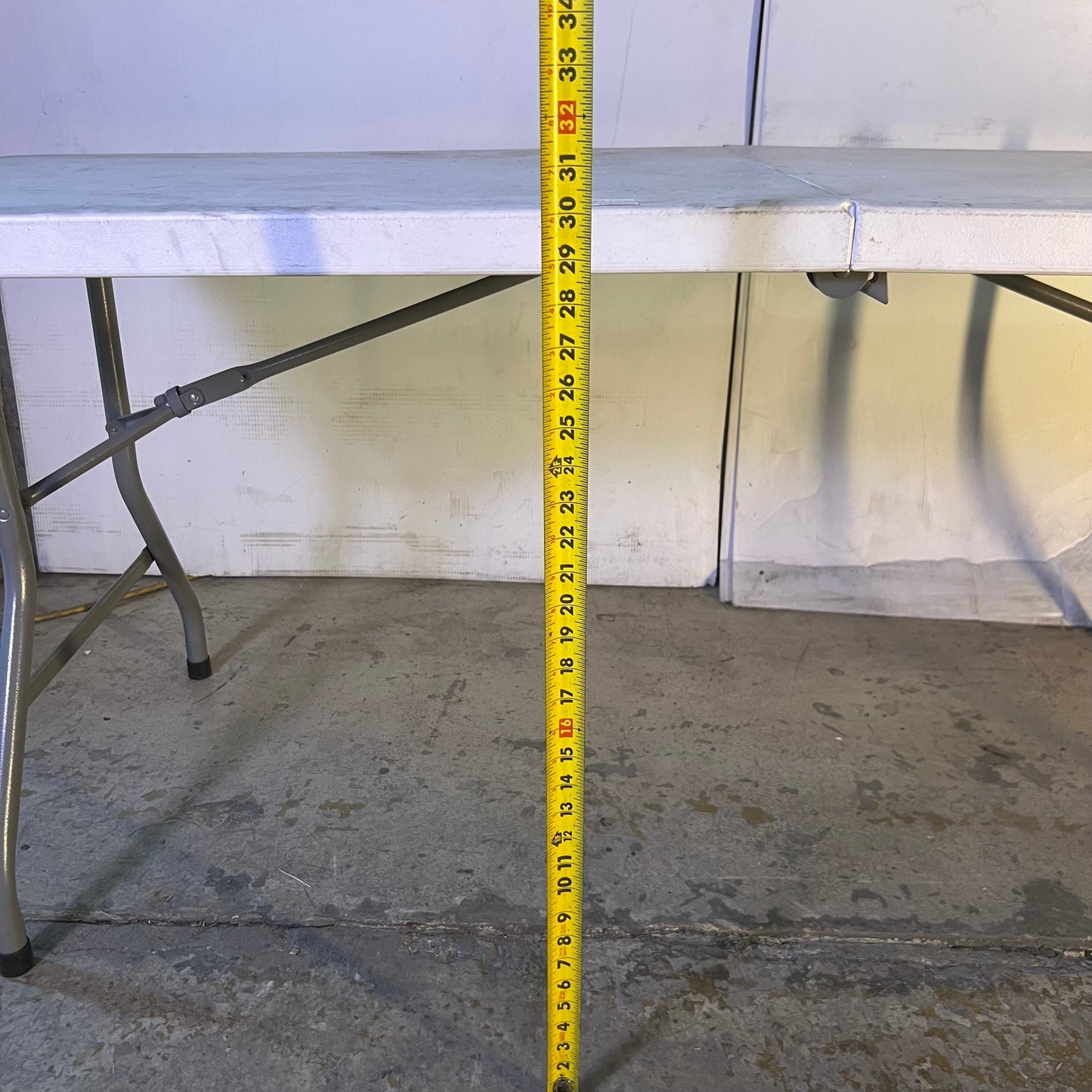 ZA@ ULINE Classic Folding Table Sz 72"L x 29.5"W x 30"H, Grey (AS-IS, Used)