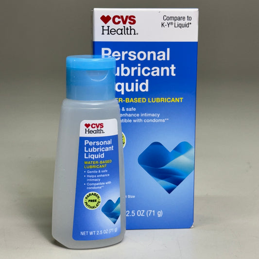 CVS HEALTH (2 PACK) Personal Lubricant Water-Based 2.5 oz Exp 01/26 (New)