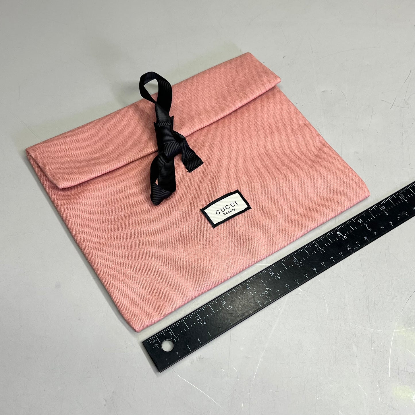GUCCI BEAUTY Guilty Love Edition Beauty Pouchette w/ Ribbon Bow 10"x8" Pink