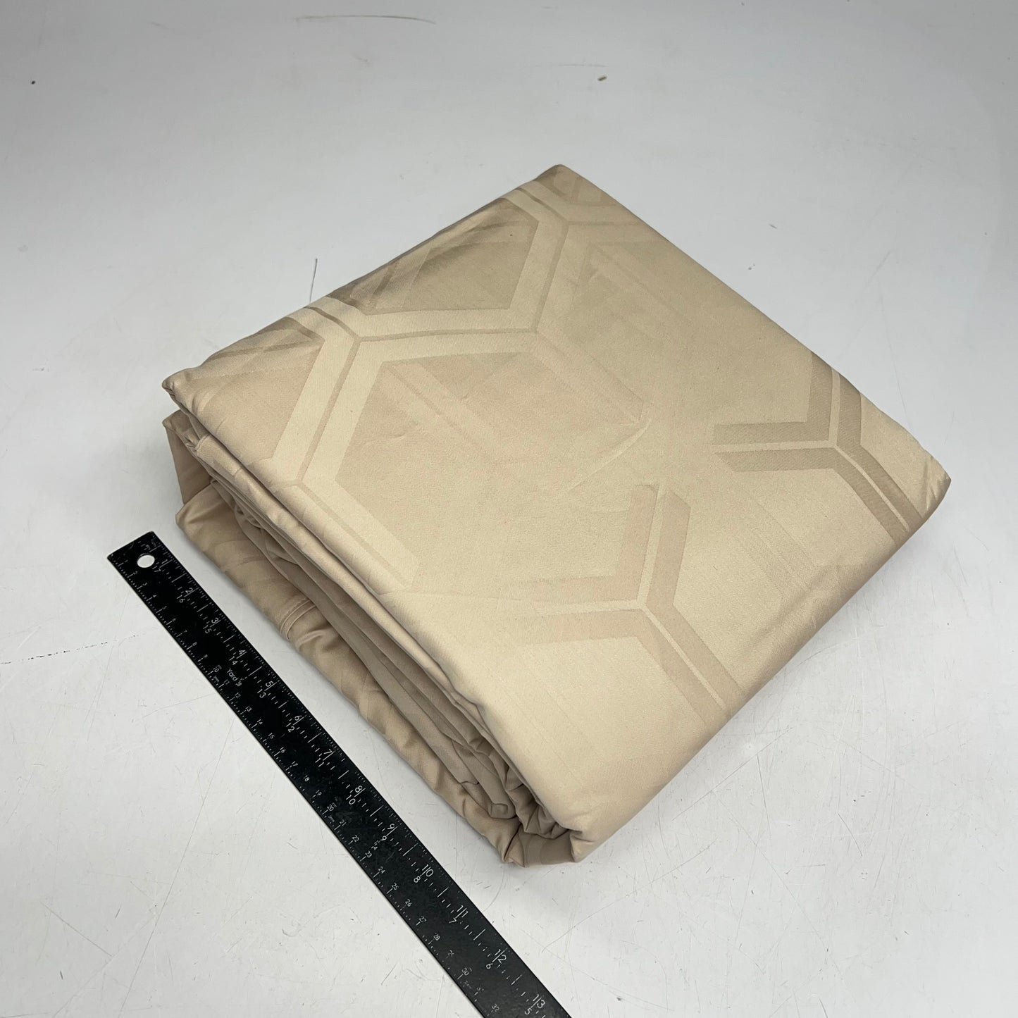 THREADMILL HOME LINEN Soft/silky Sheet Set Hexagon Pattern Queen Tan (New Other)