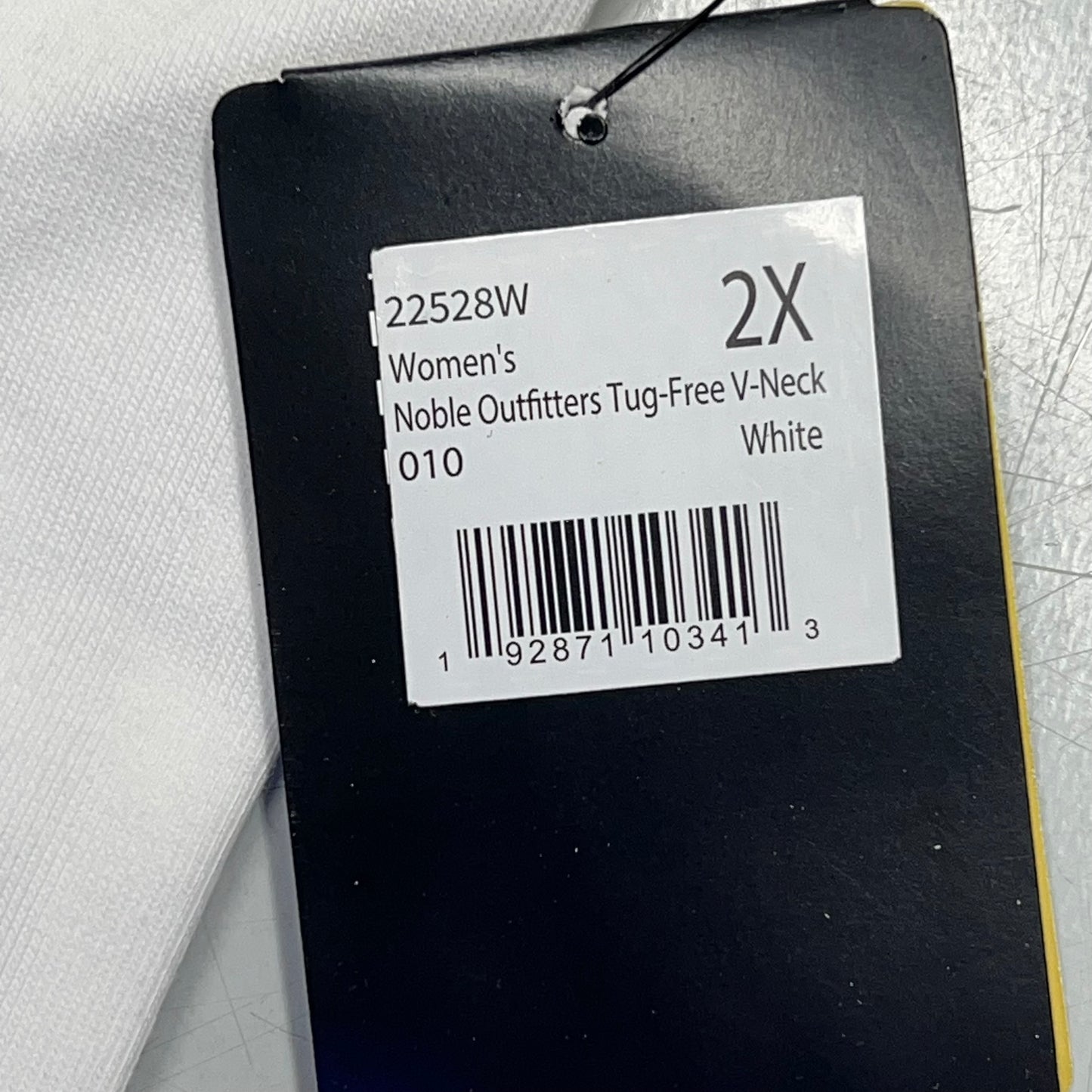 ZA@ NOBLE OUTFITTERS Tug-Free V-Neck Short Sleeve Shirt Women's Sz 2XL White 22528W