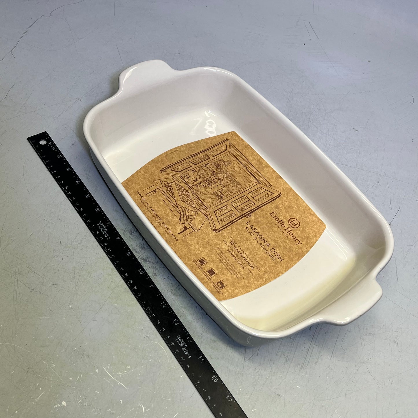 EMILIE HENRY Modern Rectangular Baker 17.75" x 11" x 3" Pearl Grey EH819627