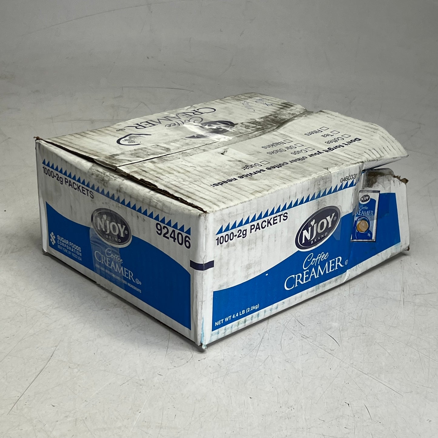 ZA@ NJOY (1000 PACKETS) Nondairy Creamer Packets 2g 92406 (New Other, Distressed Box)