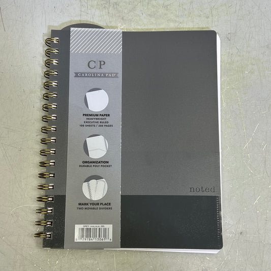 CAROLINA PAD Professional Spiral Notebook Executive Ruled 7.88" X 9.94" Grey