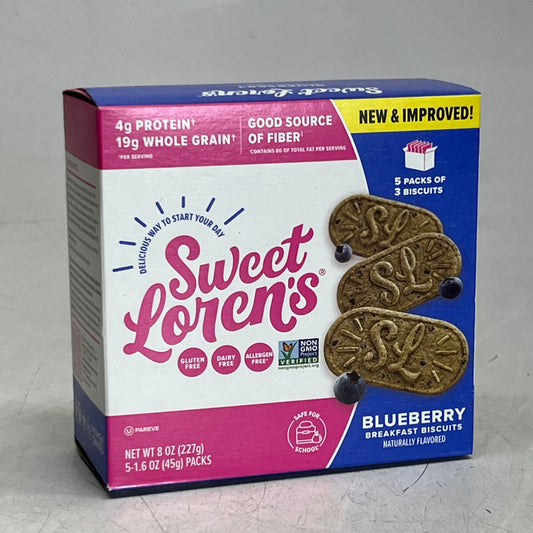 SWEET LOREN'S (2 PACK of 5) Blueberry Breakfast Biscuits 1.6 oz BB 09/26