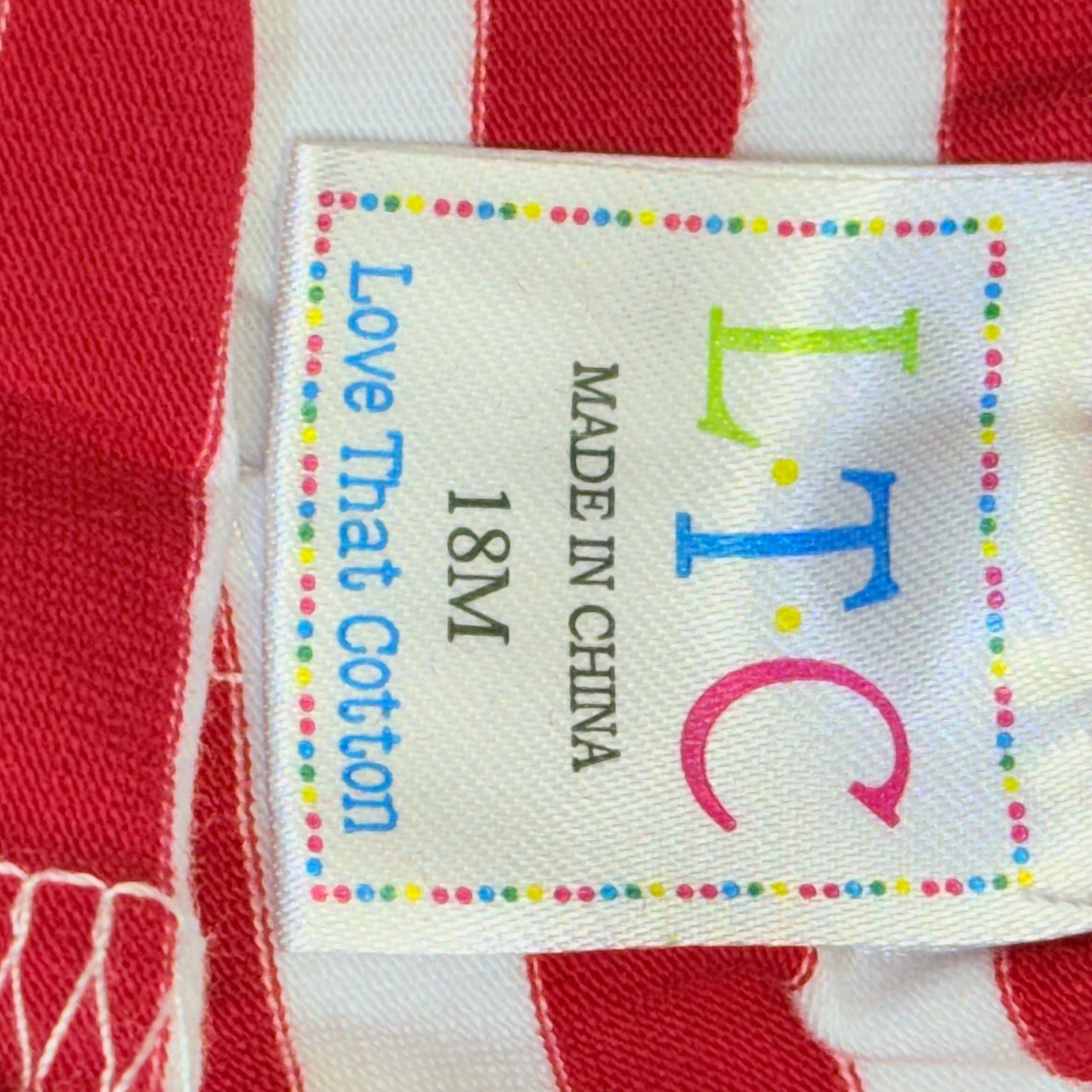 LTC Children Pajamas 100% Cotton Unisex (Sz-18M) Red/White