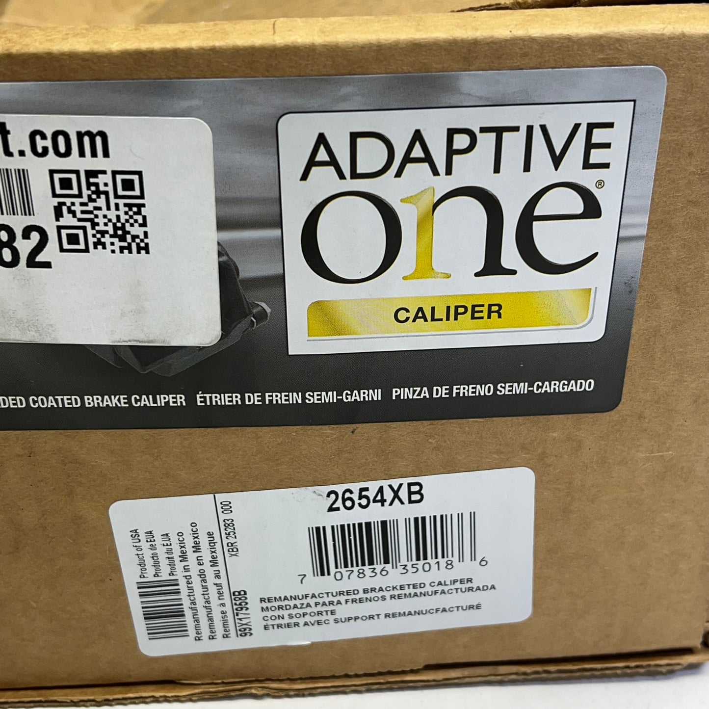 ADAPTIVE ONE Napa Remanufactured Brake Caliper Dual Piston Floating 2654XB