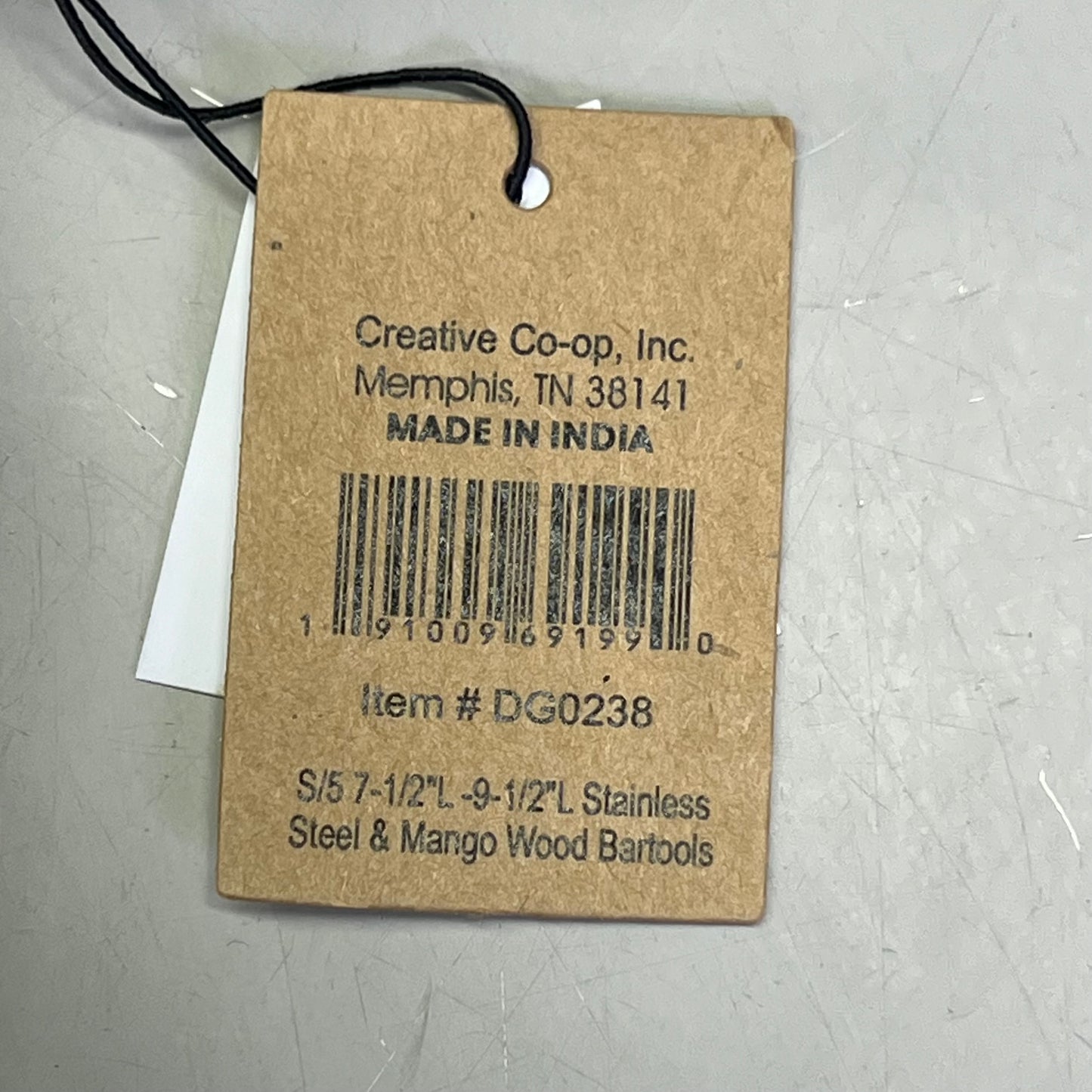 CREATIVE CO-OP Stainless Steel & Mango Wood Bar Tools w/ Stand Set of 5 DG0238