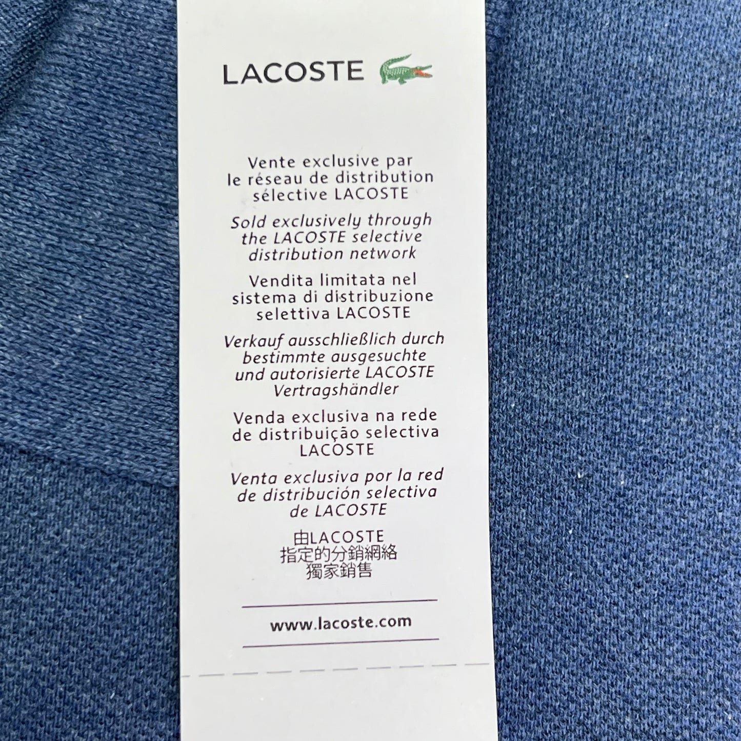 LACOSTE Classic Fit L.12.12 Heather Polo Ribbed Colar Men's Sz XS-2 Blue Chine