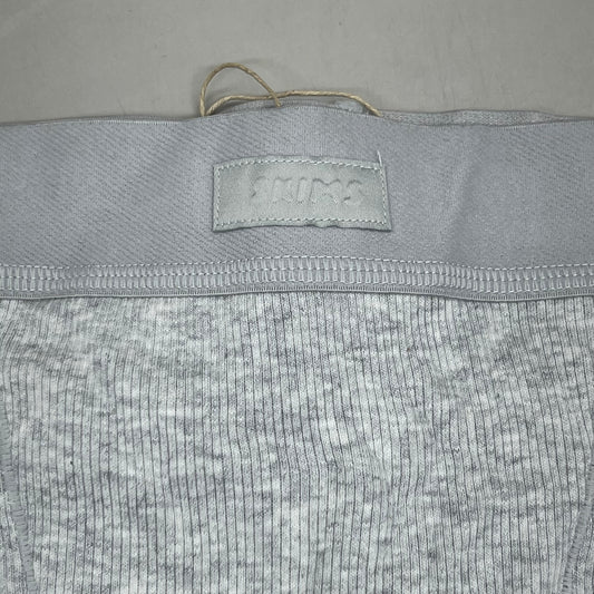 SKIMS Soft Elastic Waistband Cotton Rib Boxer Women's Sz XL Light Heather Grey