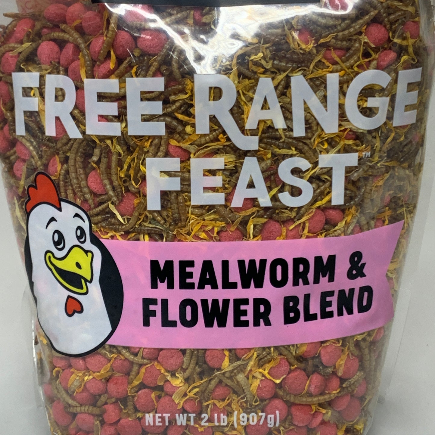 HAPPY HEN Free Range Feast Mealworm & Flower Blend 2 lbs 810029430005