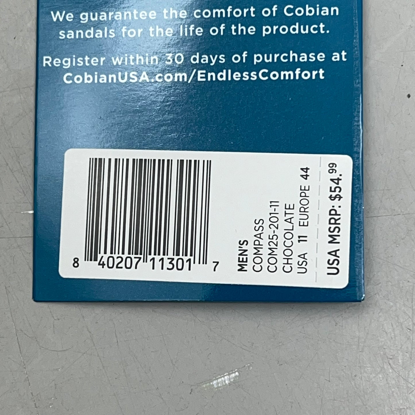 COBIAN Compass Synthetic Leather Strap Sandals Men's Sz 11, EU 44 Chocolate COM25-201-11