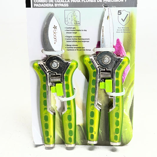 BLOOM (2 PACK) Precision Floral Shears Sz 1/2" Green 4883BL