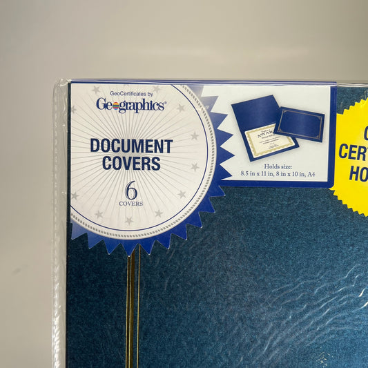 GEOGRAPHICS (6 PACK) Document Covers Sz 8.5" x 11", Metallic Blue 47401