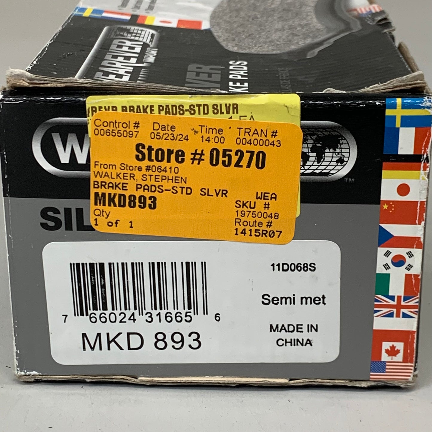 WEAREVER IMPORTS Semi Met Silver Brake Pads Silver MKD893
