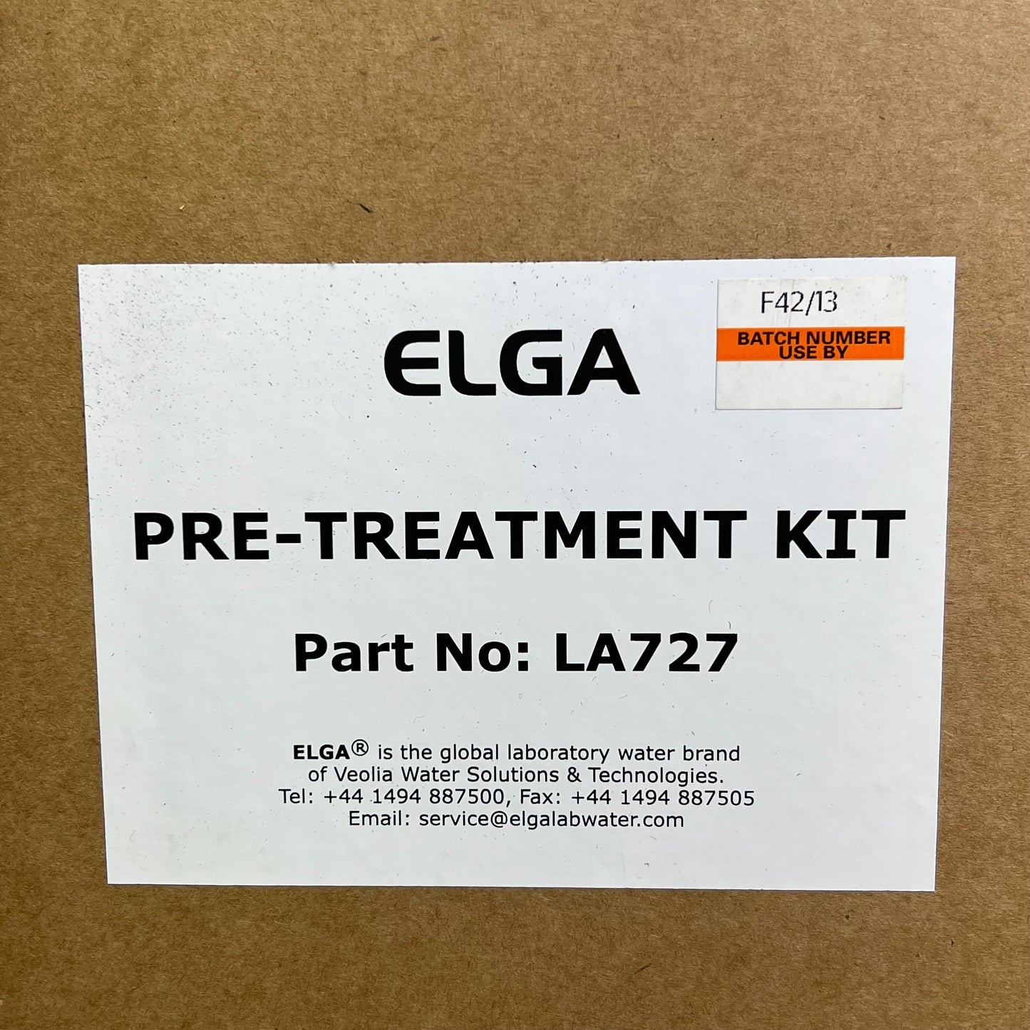 ELGA LABWATER Retro Fit Pre-Treatment Kit W/ Carbon Filter Cartridge LA727