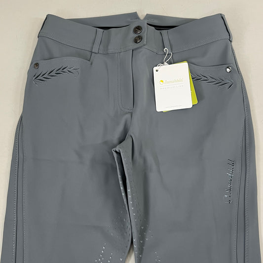 SAMSHIELD Delice Flower Equestrian Pants Women's Sz US 26, UK 8, FR 36 Grey