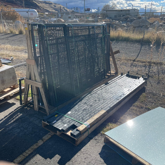 ZA@ Pallet of WIRECRAFTERS Wire Gates & Line Posts ~1235 lbs Dark Grey (AS-IS)