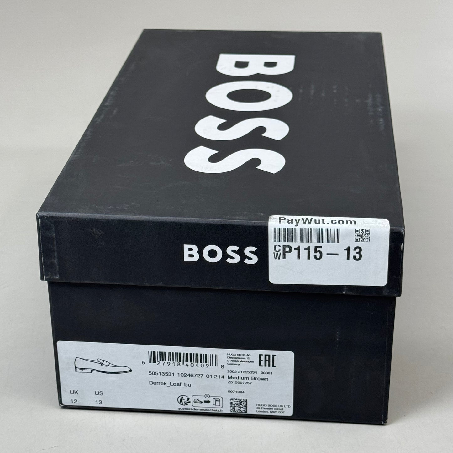 HUGO BOSS Derrek Leather Dress Penny Loafer Men's Shoes Sz 13 Z014985012